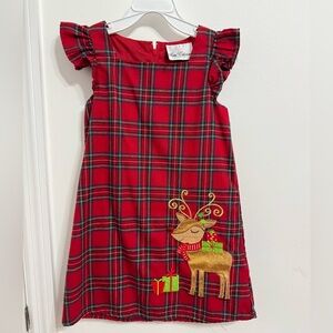 Rare Editions Girls Christmas Plaid Dress Reindeer Holiday Dress Size 4T